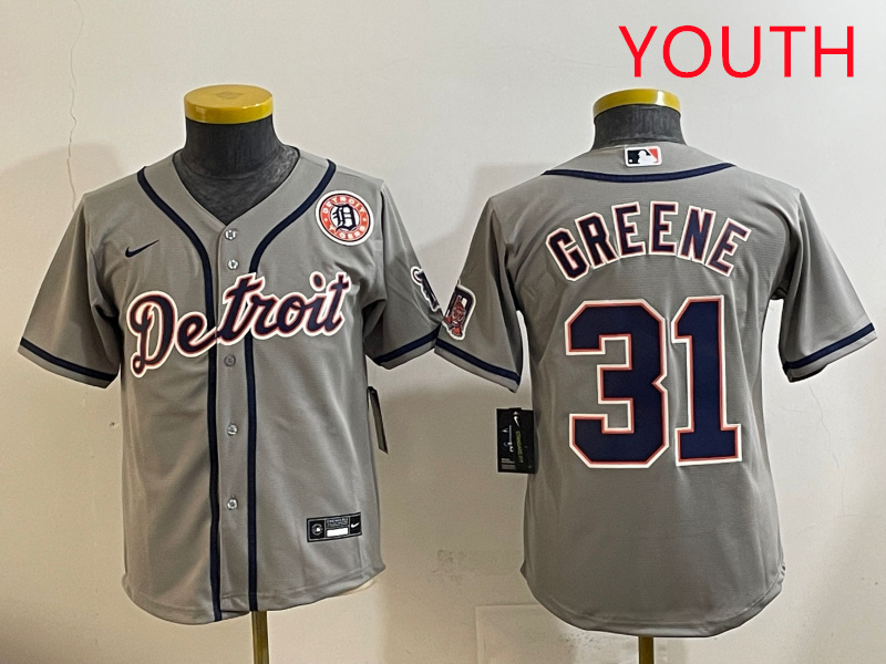 Youth 2025 Detroit Tigers 31 Greene grey Nike MLB jersey style 7